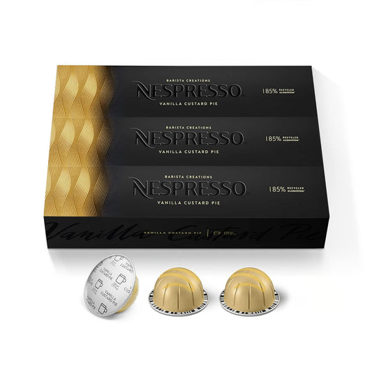 Nespresso Vanilla Custard Pie Capsules - Mild Roast Coffee Pods | 30 Count for 7.77 Ounce Brews