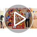 Carnival Circus Claw Machine Photo Backdrop with Clown & Lights - Party Decorations