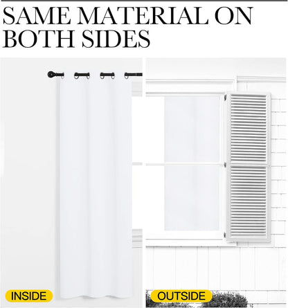 NICETOWN White Lightweight Curtain Panels - Non-Blackout Drapes for Bedroom & Dining Room | 42" W x 48" L (Set of 2)