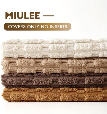 MIULEE Decorative Throw Pillow Covers - Pack of 4 Neutral Corduroy 18x18 Inch | Rustic Boho Home Decor in Brown