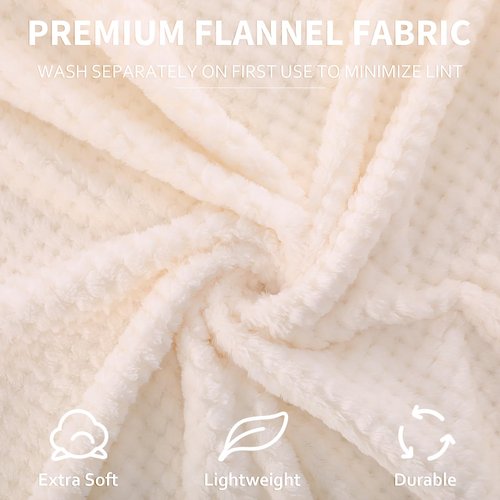 Buryeah 6 Pcs 50'' x 60'' Flannel Fleece Throw Blankets Bulk 340 GSM Soft and Warm Fluffy Fuzzy Blanket for Couch Sofa Wedding Decor Donation Homeless Employee Appreciation Gift(Beige)