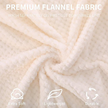 Buryeah 6 Pcs 50'' x 60'' Flannel Fleece Throw Blankets Bulk 340 GSM Soft and Warm Fluffy Fuzzy Blanket for Couch Sofa Wedding Decor Donation Homeless Employee Appreciation Gift(Beige)