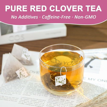 Fullchea Red Clover Tea Bags - 50 Non-GMO Teabags | Caffeine-Free Herbal Blend Rich in Antioxidants