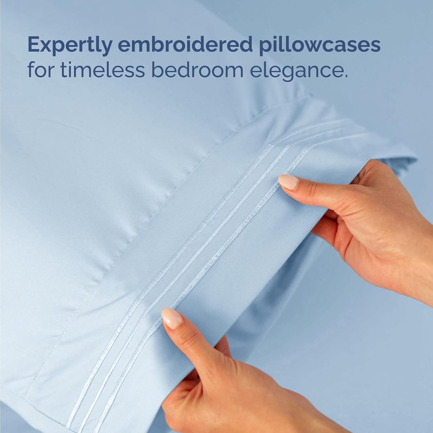 Sky Blue Twin Size 3-Piece Sheet Set | Comfy, Breathable & Cooling Luxury Bedding - Ultra-Soft, Deep Pockets
