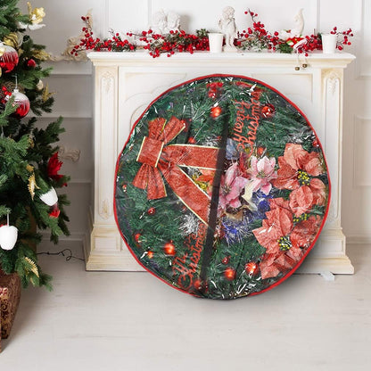 Primode Christmas Wreath Storage Bag - Extra Large 48" Container with Clear Window | Durable 600D Oxford Material | Green