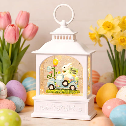 Regine Switzerland Easter Snow Globe - Glitter Bunny Spring Decor | 6-Hour Timer, 6-Inch Size