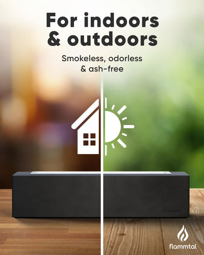 Tabletop Fire Pit - Smores Maker Kit - Outdoor - Portable Ethanol Table Top Firepit - with 4 Roasting Sticks - Gift for Housewarming Home Decor Patio Christmas Birthday Wedding Women - Flammtal