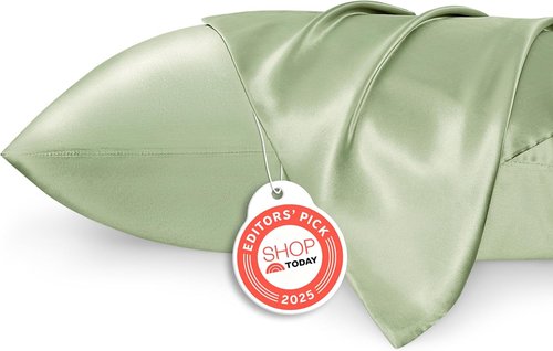 Bedsure King Size Satin Pillowcase Set - Laurel Green Silky Cases for Hair & Skin, 20x36 Inches, 2-Pack