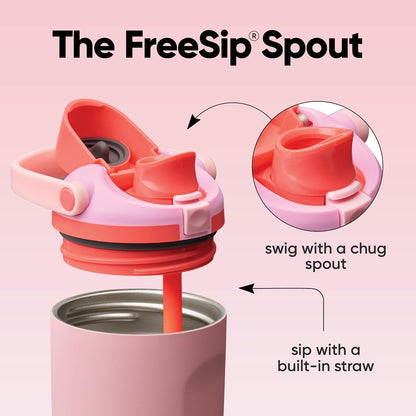 Owala FreeSip Sway Insulated Stainless Steel Water Bottle - 30oz, Two-Way Spout, Pink Angel Food Cake