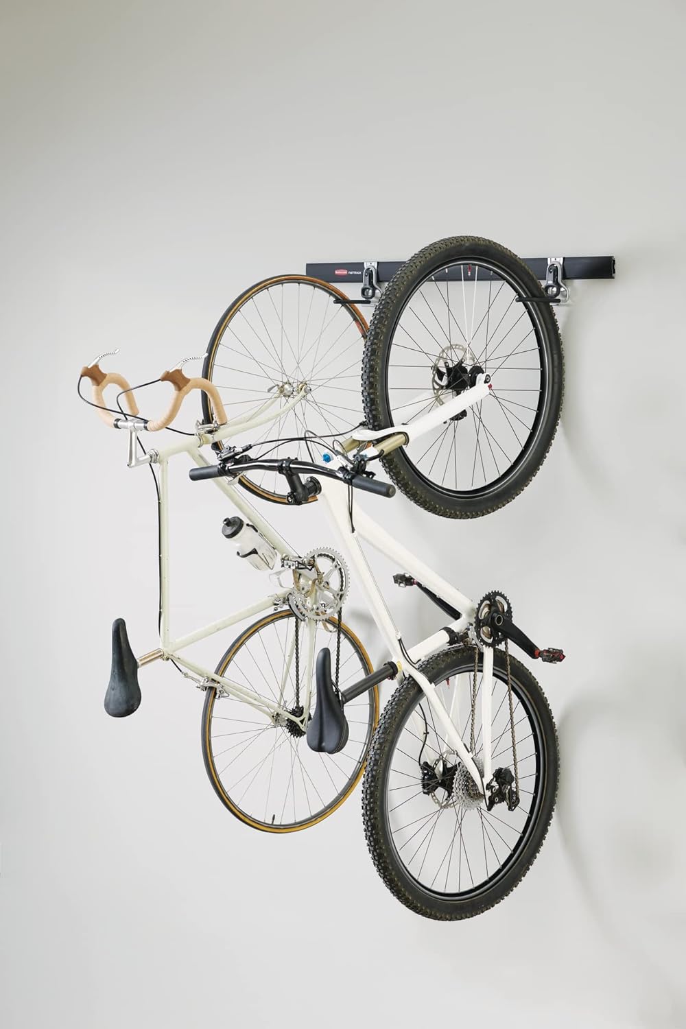 Rubbermaid FastTrack Bike Storage Kit - Heavy Duty 3-Piece Rail Hook Organizer for Garage & Shed
