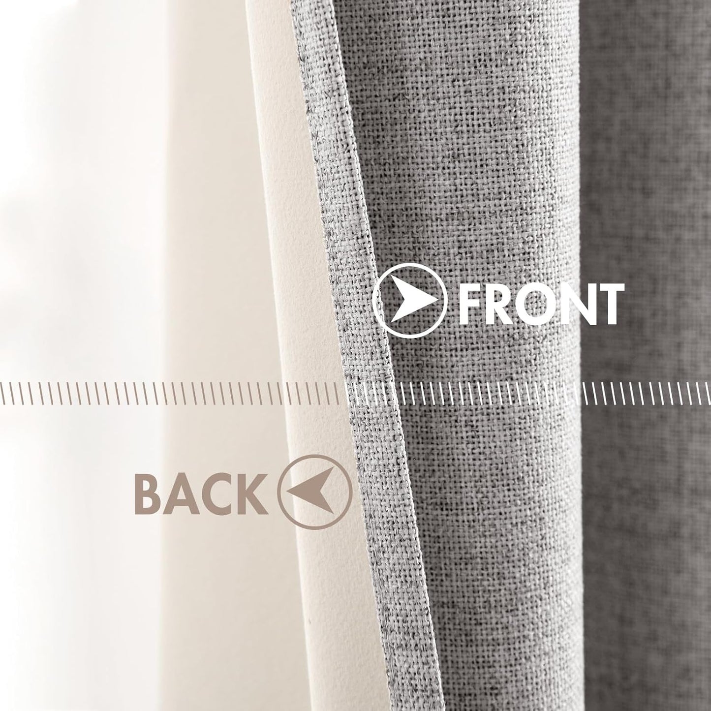 MIULEE Blackout Curtains - 100% Thermal Insulated Light Gray Linen Texture Drapes | 52x96 Inch (2 Panels)