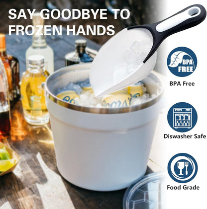 Rambler Ice Bucket Scoop Compatible with Yeti,Food grade PP Ice Scoop with Soft Grip Handle and Hanging Hole Compatible with YETI Rambler Beverage Bucket,Ice Maker