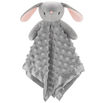 Pro Goleem Loveys - Soft Grey Bunny Security Blanket & Snuggle Toy for Newborns | 16 Inch Baby Gift