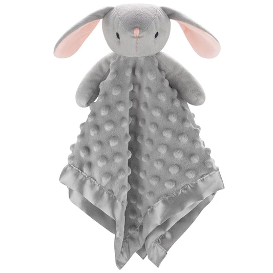 Pro Goleem Loveys - Soft Grey Bunny Security Blanket & Snuggle Toy for Newborns | 16 Inch Baby Gift
