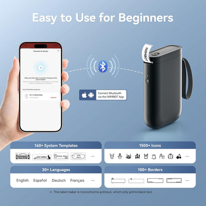 NIIMBOT Label Maker - Portable Wireless Label Printer with Multiple Templates | USB Rechargeable for Home & Office Organization