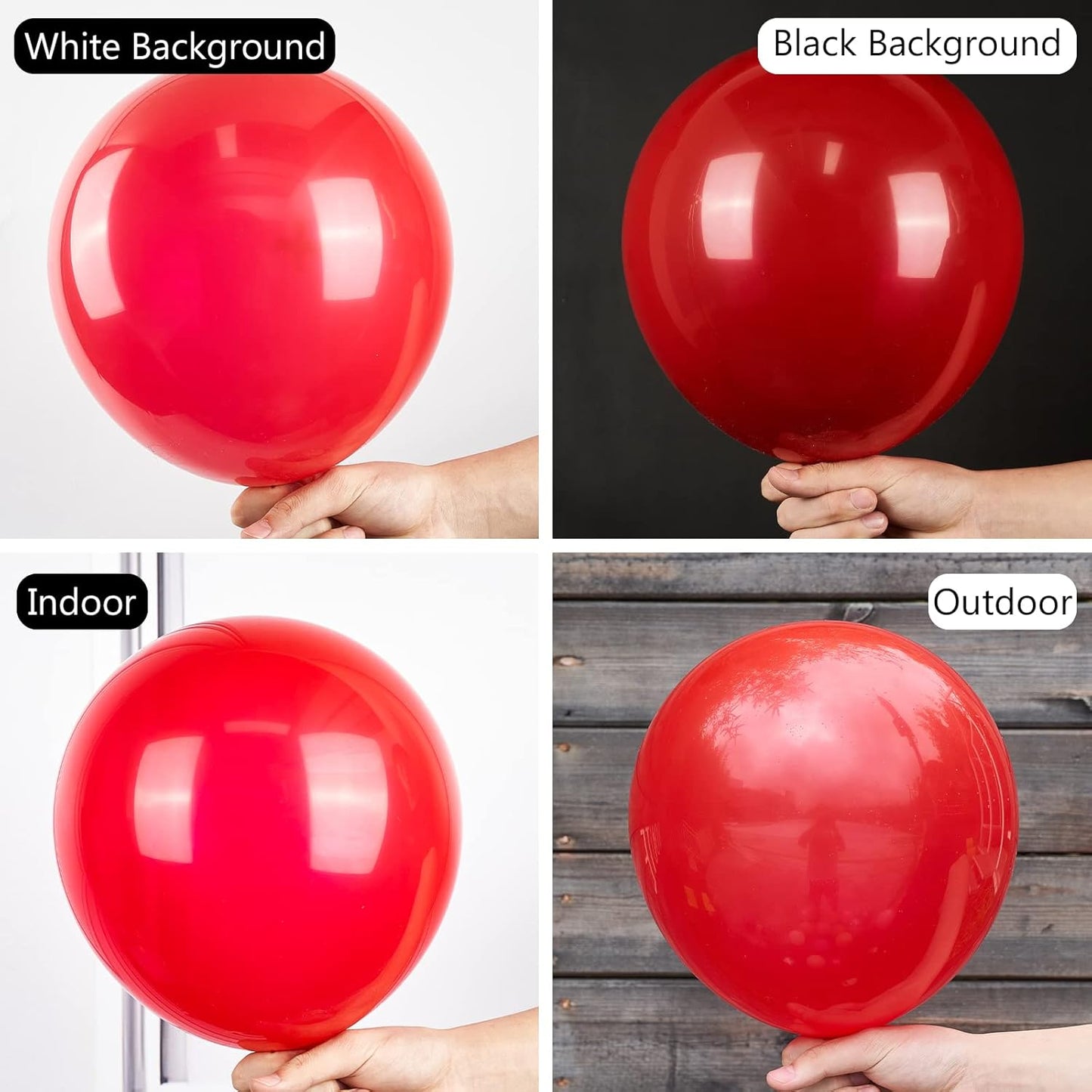 PartyWoo White & Red Balloons - 280 Pcs in 18/12/10/5 Inch Sizes | Perfect for Classic Arch Decor