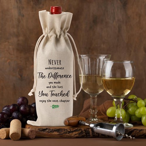 FBCCZEY Going Away Moving Away Leaving Farewell Goodbye Wine Bag for Friends Teachers Coworkers Boss Women Retirement Retired New Beginning New Business Owner Wine Bag for Woman Men