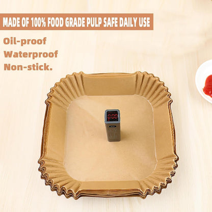 Air Fryer Liners | Non-Stick Disposable Baking Paper - 200PCS 9'' Square for 5-8QT Cooking