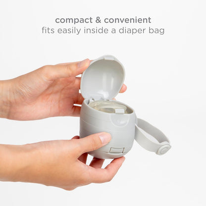 Ubbi On-the-Go Dual Pacifier Holder - Keeps Baby's Binkies Clean & Accessible | Portable Travel Accessory in Gray