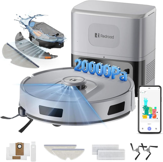 R11 Robot Vacuum by [Brand Name] - 20,000 Pa Suction Power | Self-Emptying & Lidar Navigation | Gray