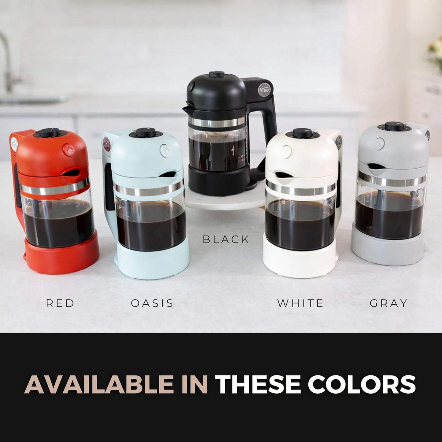 VINCI Micro Café Single-Serve Glass Coffee Brewer - Brews 4oz to 20oz | Compatible with K-Cups & Pods | Enclosed Circle Flow for Richer Flavor (Black)