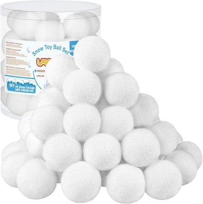 URATOT Snow Toy Balls - 40 Pack Plush Fake Snowballs for Indoor Winter Fun | Soft & Safe for Kids