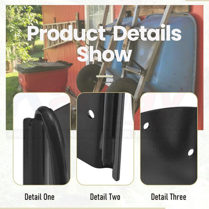 Wheelbarrow Storage Bracket - Heavy Duty 90 lbs Capacity Hook with Spring Loaded Safety Latch