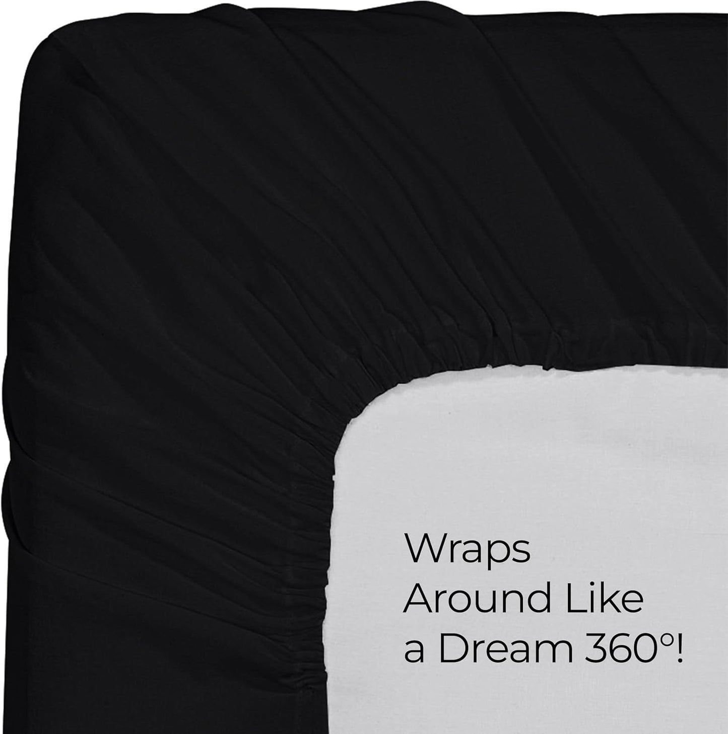 Utopia Bedding King Fitted Sheet - Soft Microfiber - Deep Pocket - Fade Resistant - Easy Care (Black)