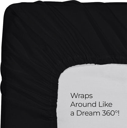 Utopia Bedding King Fitted Sheet - Soft Microfiber - Deep Pocket - Fade Resistant - Easy Care (Black)