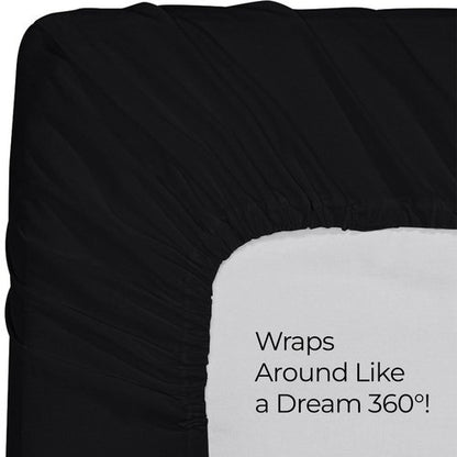 Utopia Bedding King Fitted Sheet - Bottom Sheet - Deep Pocket - Soft Microfiber - Shrinkage and Fade Resistant - Easy Care -1 Fitted Sheet Only (Black)