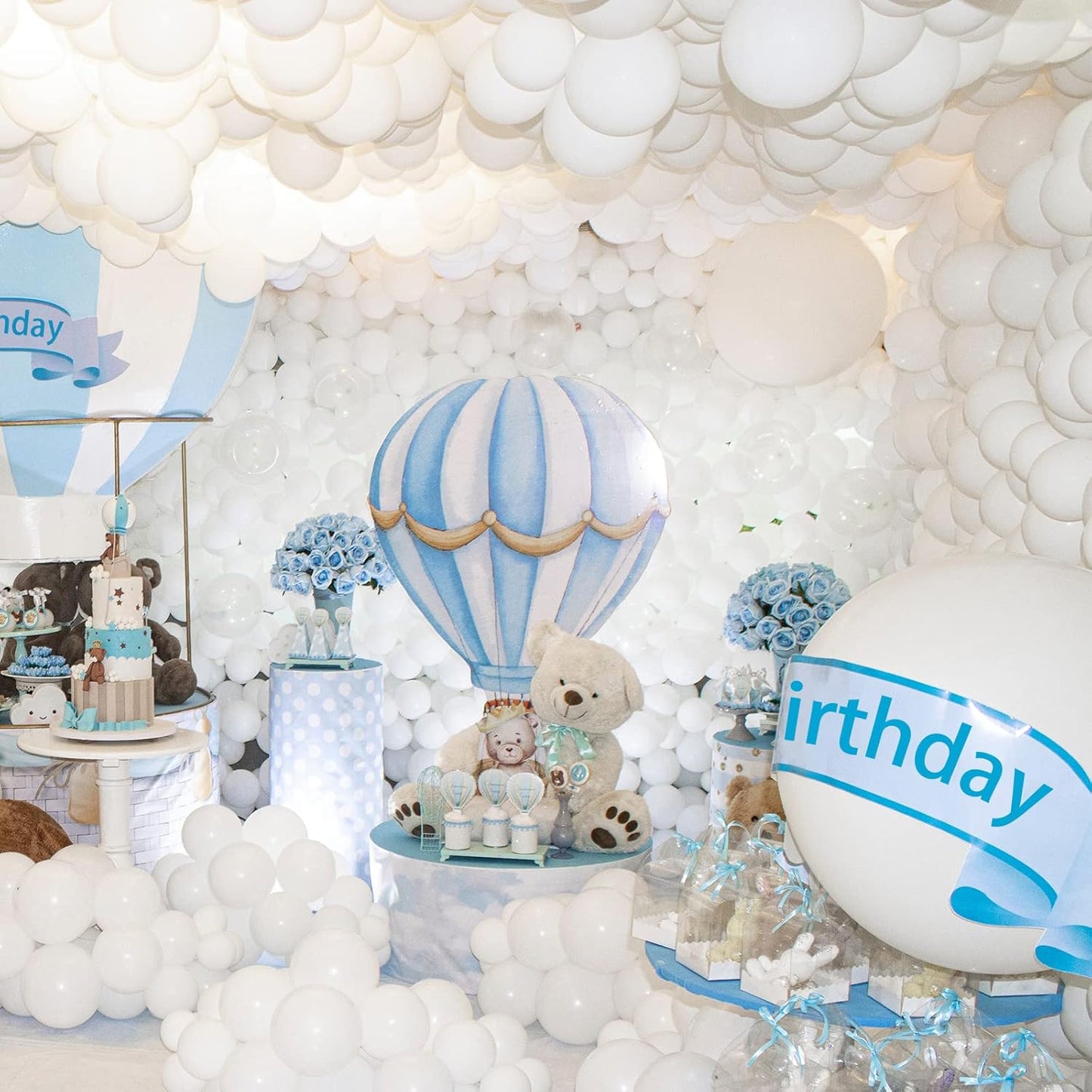 ASIYUHY White Balloons - 100 Pack 12-Inch Latex Balloons with Ribbons for Weddings & Parties
