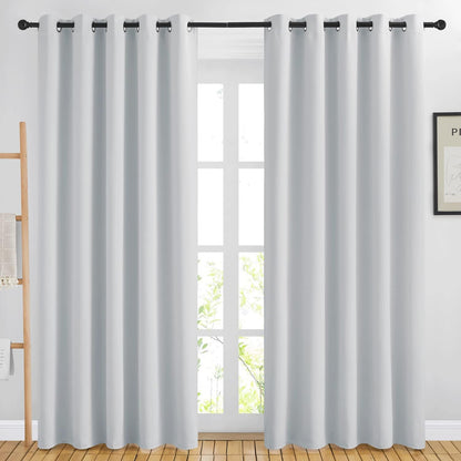 NICETOWN Blackout Curtains - Noise Reducing Thermal Insulated Drapes, 66 x 80 Inch, Greyish White, 2 Panels