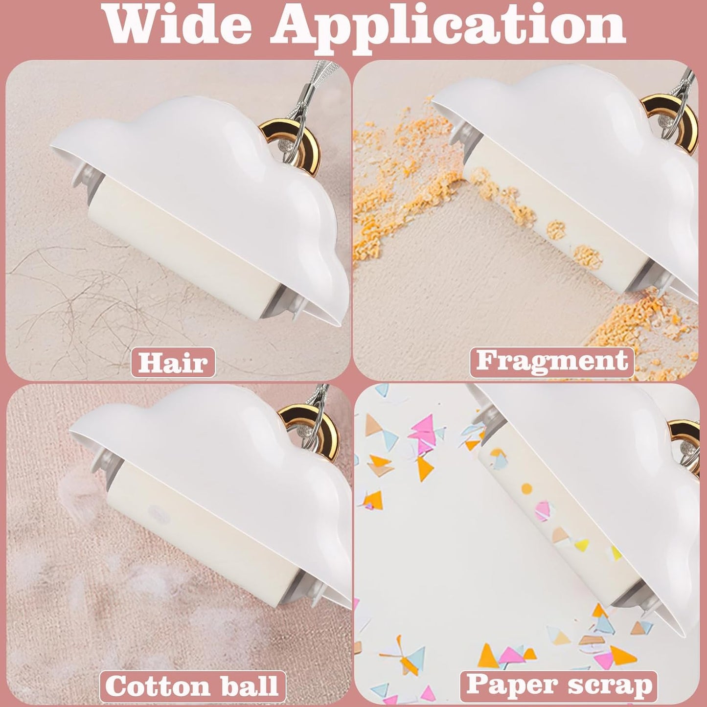 Skiennix Mini Travel Lint Roller - Reusable Pet Hair Remover with 150 Refillable Sheets | White