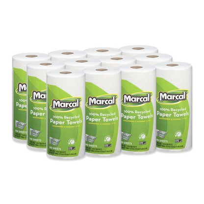 Marcal Paper Towels - U-Size-It 2 Ply Sheets | 140 Sheets Per Roll, 100% Recycled, Green Seal Certified - 12 Rolls