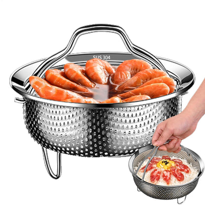 Rice Washer - Stainless Steel Cooking Steam Basket, Food Steamer | Vegetable Steamer Tray With Handle And Base Leg, Food Steamer Basket For Pressure Cookers