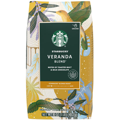 Starbucks Premium Blonde Roast Ground Coffee - Smooth Flavor, 1 lb Bag