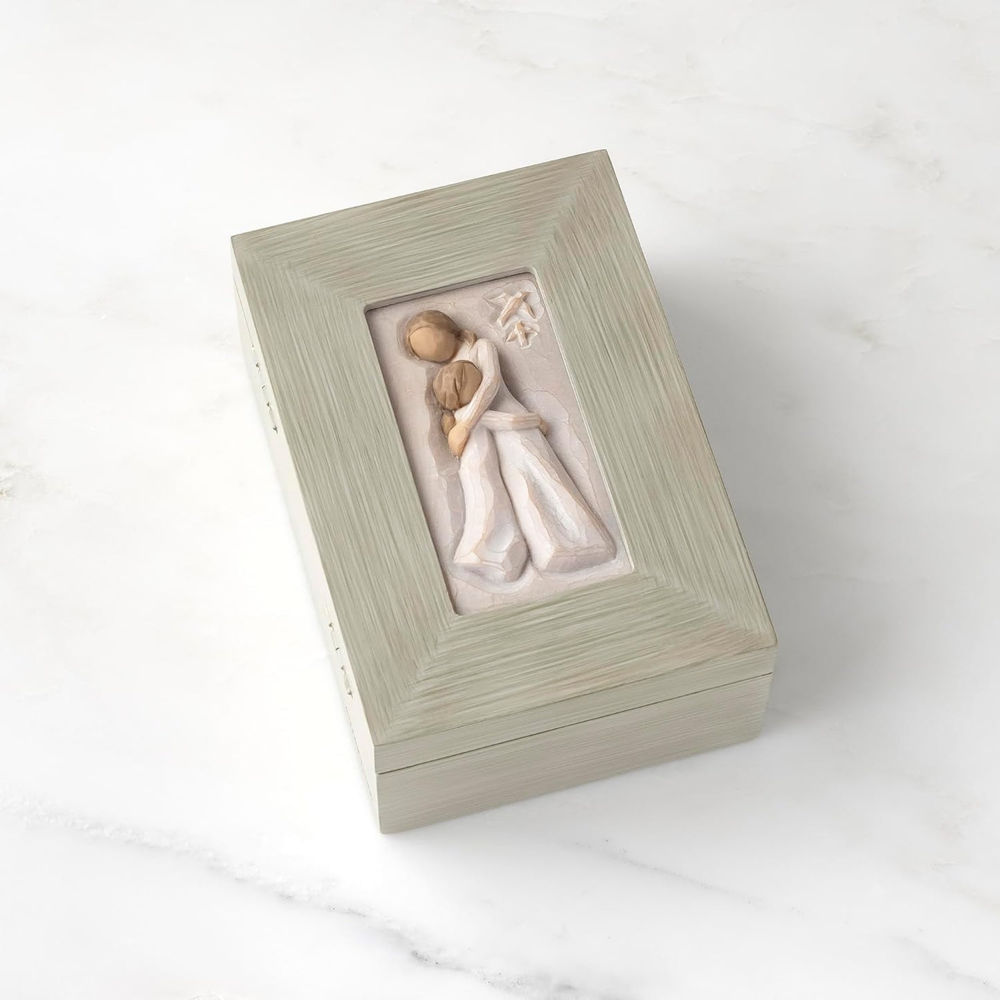 Willow Tree Memory Box - Mother and Daughter Sculpture with Jewelry Storage | Hand-Painted Keepsake