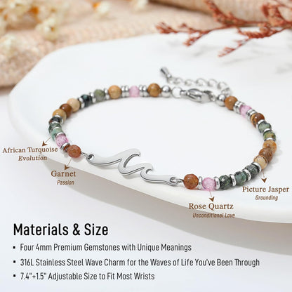 TONY & SANDY Friend Gifts for Women, Unique Birthday Gifts for Women, Sister Gift from Sister, Wave Bracelet, Christmas Easter Mother's Day Gift for Her, Bestie Friendship Bracelets