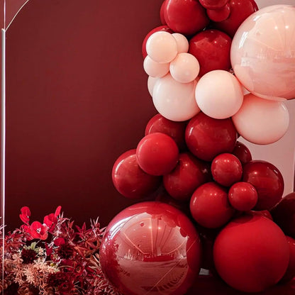 Voircoloria Ruby Red Balloons - 12-Inch Dark Red Latex Party Balloons | 66-Pack for Celebrations