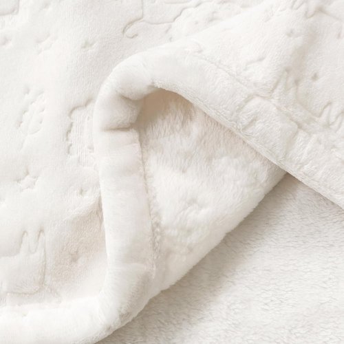 BORITAR Fleece Baby Blanket - Ultra Soft 3D Animal Design for Boys & Girls | Cozy Infant Receiving Blanket (30x40 Inches, Cream)