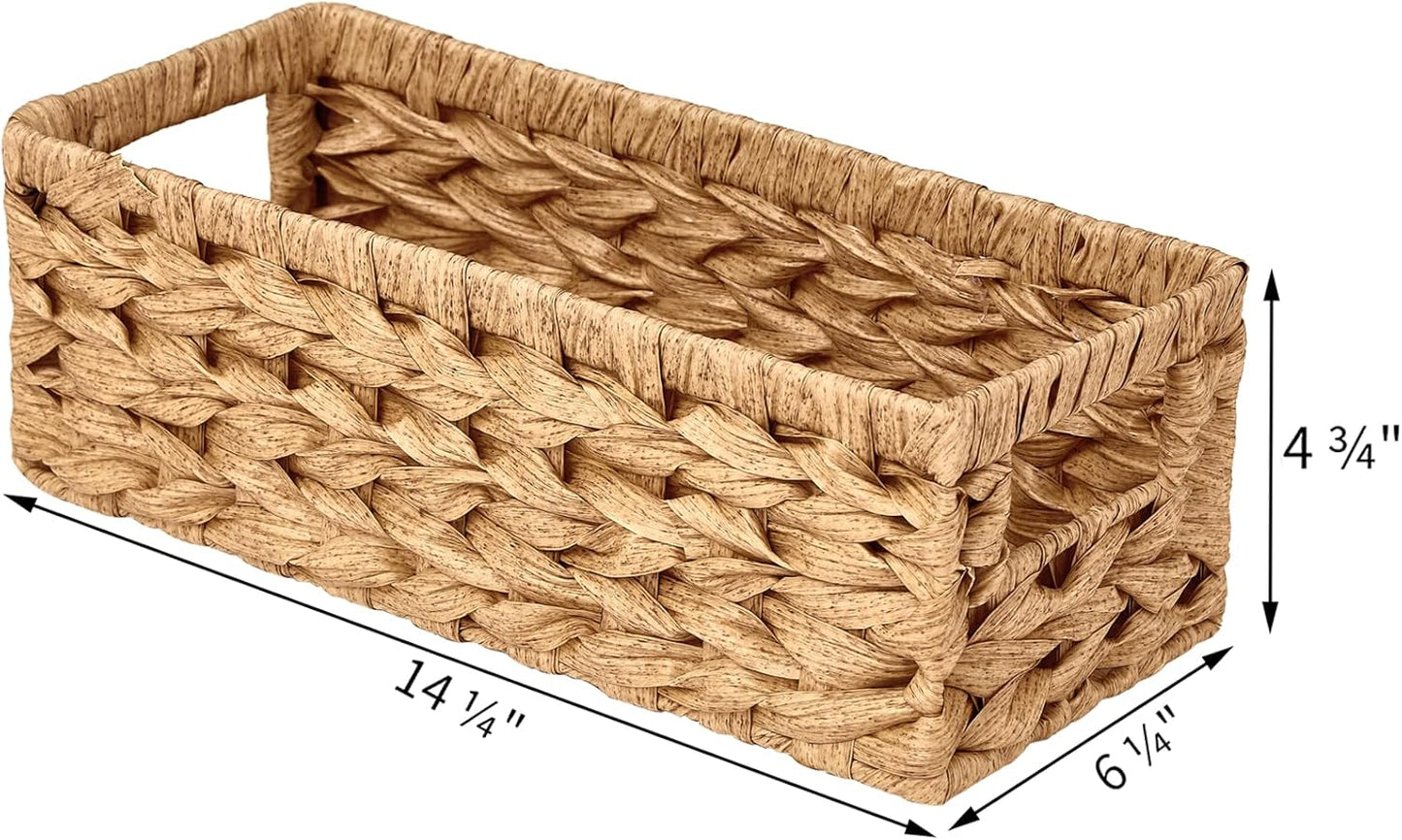 Vagusicc Wicker Storage Basket - Stylish Organizing Baskets with Handles | 2-Pack for Home Decor