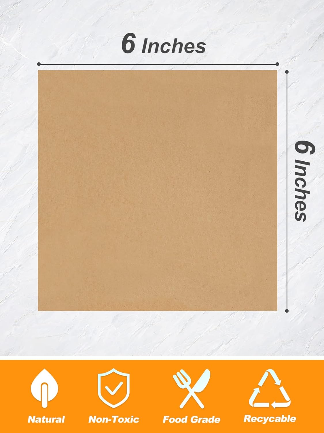 SMARTAKE Wax Paper - 6 x 6 Inches Non-Stick Hamburger Patty Paper | 1000 Pcs for Food Wrapping & Parties