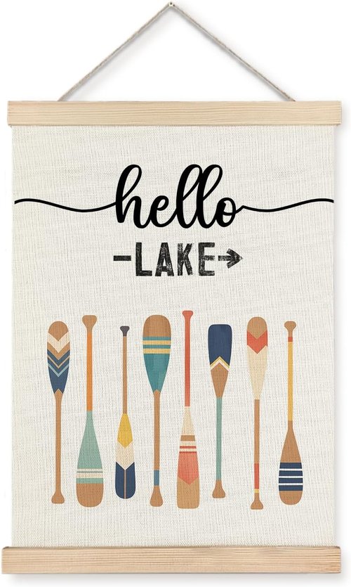JINYO Lake Wall Art Decor - Coastal Nautical Posters for Lake House | 12x16 Inches