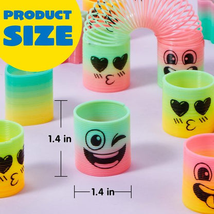 JOYIN 30 Pcs Spring Rainbow Party Favor, Mini Plastic Coil Spring Toy, Fidget Stress Coil Mini Springs Bulk Toys for Carnival Prize Birthday, Easter Goodie Bag Stuffers
