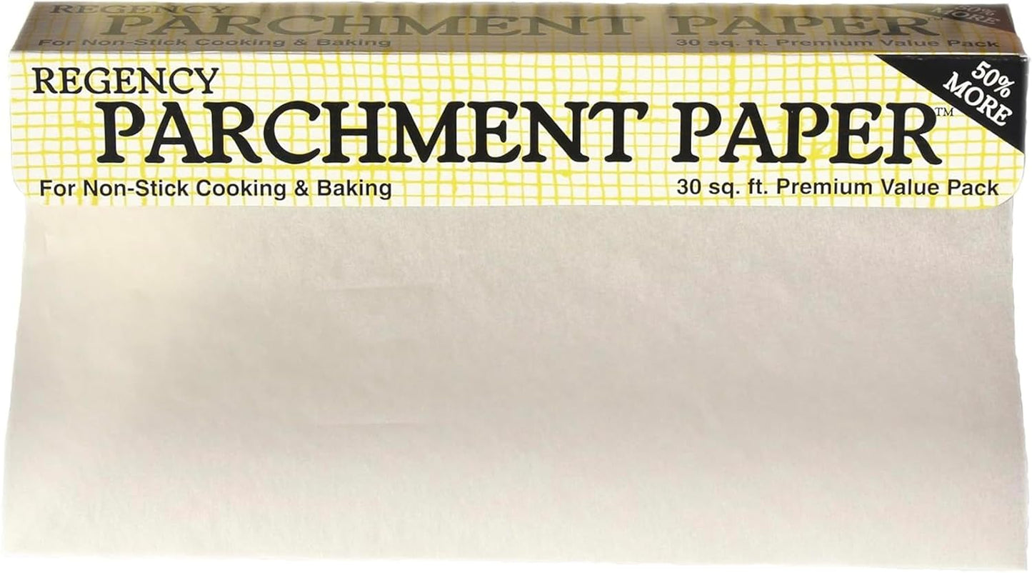 Regency Wraps Parchment Paper - Non-Stick Baking & Cooking | Greaseproof, 30ft Roll, White