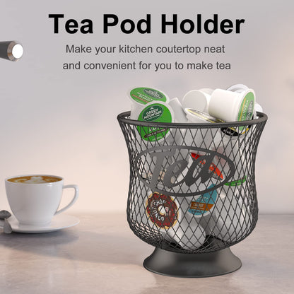 ITHSKUILL Tea Pod Holder, Sturdy K Cup Organizer, Large Capacity K Cup Storage for Keuring Espresso Capsule Coffee Creamer, Easy to Refill and Organize for Cafe Bar, Coffee Bar Decor