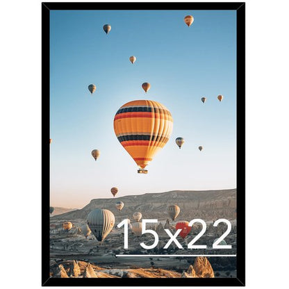 JCJMY 15x22 Picture Frame for Poster Photo Picture, Horizontal and Vertical Formats for Wall Hanging, 15 x 22 Wall Gallery Poster Photo Frame for 15 by 22 Photos Posters, Black