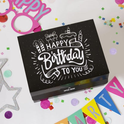FETTIPOP Confetti Surprise Gift Box - Black Premium Exploding Prank Kit | 7.2x5.5x4.3 in.