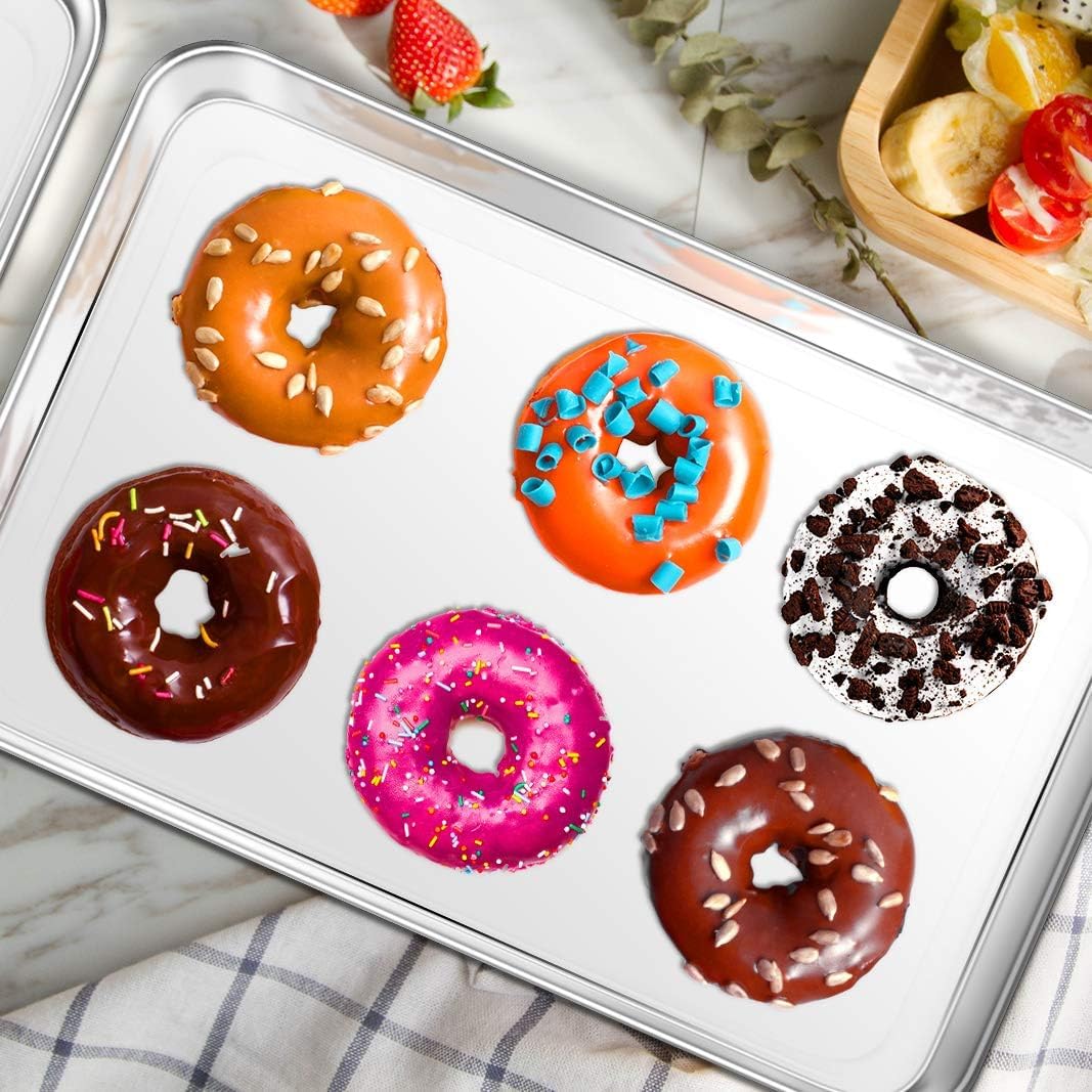 Yododo Stainless Steel Baking Sheet - Non-Toxic Cookie Tray with Superior Mirror Finish | 23½ Inch