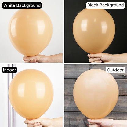 PartyWoo Nude Balloons - 50 Pcs 12 Inch Beige Apricot Cream Latex Helium Balloons for Boho Parties